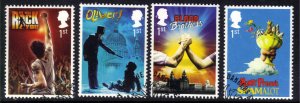 GB 2011 QE2 1st x 4 x Musicals Shows Ex Fdc SG 3145/46/47/48 ( T813 )