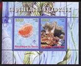 BENIN - 2008 - Shells & Coral #1 - Perf 2v Sheet - MNH - Private Issue