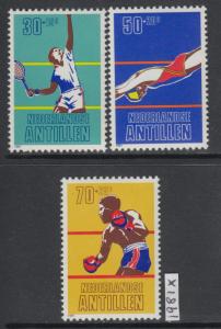 XG-AJ819 NETHERLANDS - Antillen, 1981 Sports, Tennis, Boxing MNH Set