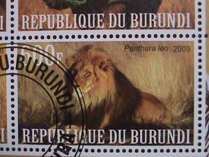 BURUNDI-2009- AFRICA ENDANGER WILD ANIMALS- CTO SHEET VERY FINE-