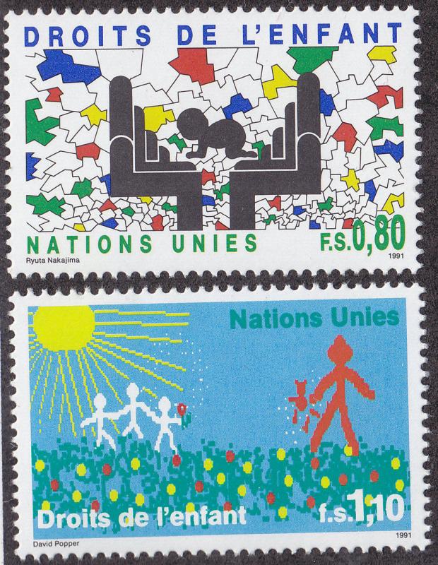 UN GENEVA MNH Scott # 203-204 Rights of the Children (2 Stamps) (2)