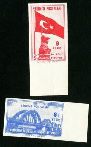 Turkey Stamps # 933-4 XF Imperf set OG NH