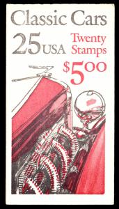 US #2385a COMPLETE BOOK BK164, CLASSIC CARS, VF/XF mint never hinged, Super F...