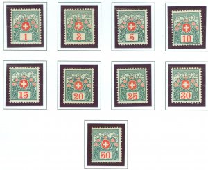 Switzerland #J35-J43  Single (Complete Set)