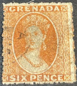 GRENADA # 5-USED--SINGLE--VERMILLION--1871