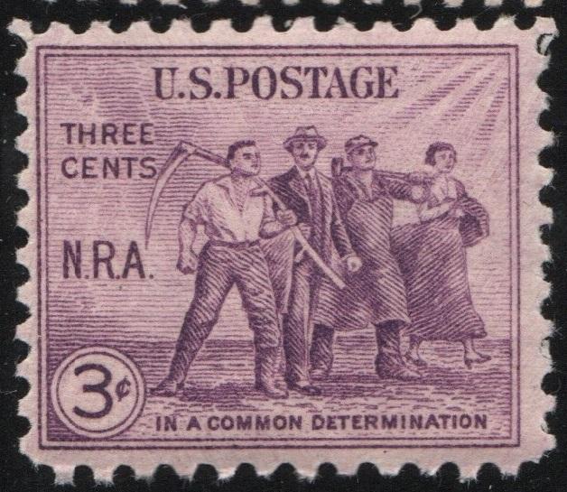 SC#732 3¢ National Recovery Act Single (1933) MNH