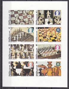 Staffa Scotland Local, 1980 issue. Chess sheet of 8. ^