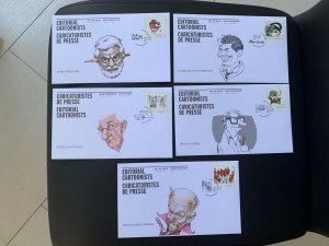 2021 CANADA EDITORIAL CARTOONISTS PACK OF 5 FIRST DAY COVERS