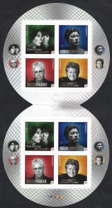 Canada #2483a P Popular Singers (2011). Four booklets of 8 stamps. MNH