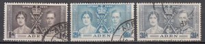 Aden - 1937 Coronation Sc# 13/15 (8801)