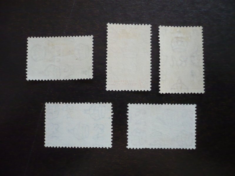 Stamps - British Honduras - Scott# 115-118,120- Mint Hinged Part Set of 5 Stamps