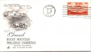 US SPECIAL EVENT CACHETED COVER 8th ANNUAL ROCKY MOUNTAIN PHILATELIC EXPO 1957