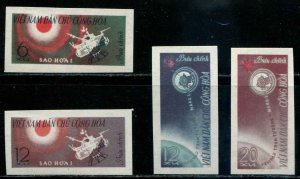 North Vietnam SC# 251-4 Mars Spacecraft IMPERF set MNHNGAI