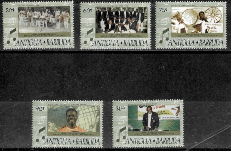 Antigua 1998 - Hell's Gate Music - Set of 5 Stamps - Scott #2226-30 - MNH