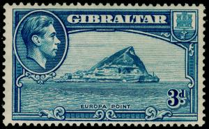 GIBRALTAR SG125 3d light blue PERF 13½ M MINT. Cat £40.