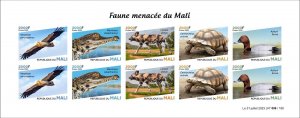 MALI 2023 IMPERF SHEET 10V - TURTLES BIRDS EAGLE DUCKS DUCK CROCODILE DOGS - MNH-