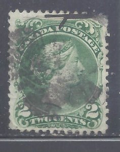 Canada # 24a VF USED 2c GREEN LARGE QUEEN BOTHWELL WATERMARKED BS26307