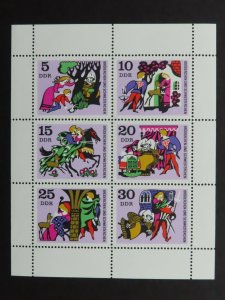 HuskyStamps ~ Germany DDR #1181a, Mini-Sheet of 6, MNH, Fairy Tales,  4 pictures