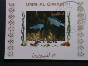 UMM AL QIWAIN--1973 UNDERWATER WORLD-TOPICAL FISHES-CTO- IMPERF: S/S VERY FINE