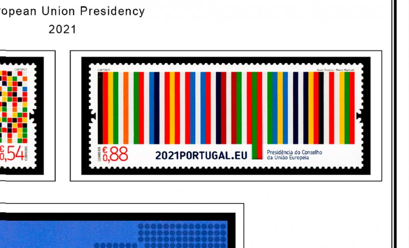 COLOR PRINTED PORTUGAL 2021-2022 STAMP ALBUM PAGES (32 illustrated pages)