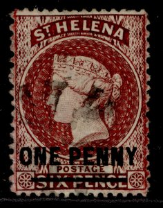 ST. HELENA QV SG21, 1d lake, USED. Cat £15.