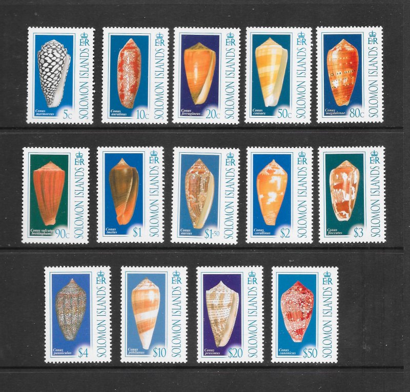 SHELLS - SOLOMON ISLANDS #1070-83 MNH