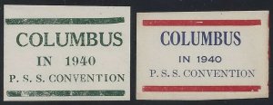 1940 P.S.S. Convention Columbus, Ohio Cinderella / Poster Stamps MNH