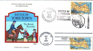 #1937 Yorktown - Capes Collins FDC