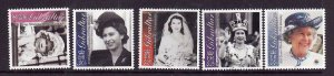 Gibraltar-Sc#875-9-unused NH set-QEII-75th birthday-2001-