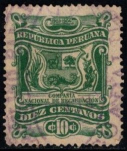 1903 Peru Revenue 10 Centavos General Stamp Duty Used