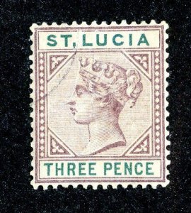 1886 St Lucia Sc.# 32 die B used cv $6.50 ( 9652 BCXX )