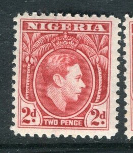NIGERIA; 1938 early GVI portrait issue fine Mint hinged Shade of 2d. value