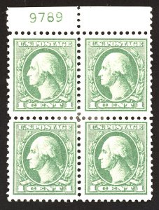 U.S. #525 MINT PL# BLOCK OG HR 