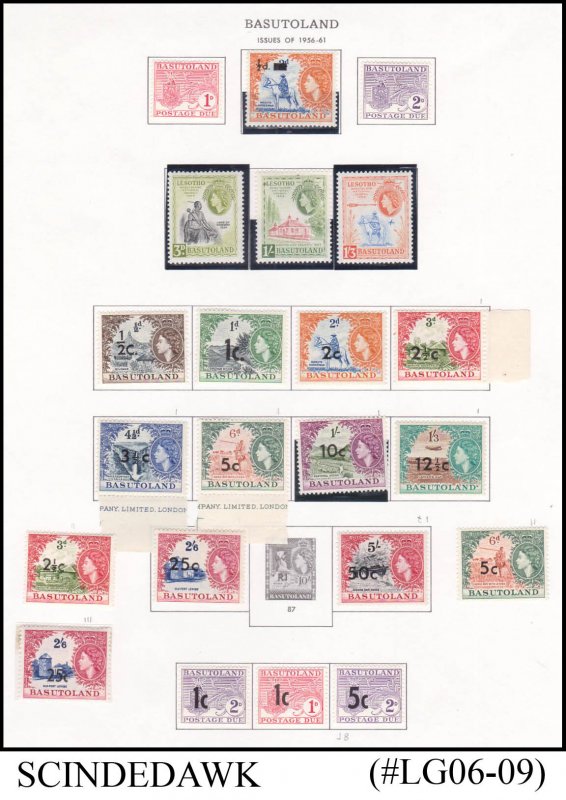 BASUTOLAND - 1956-61 SELECTED STAMPS OF QEII OVPT SURCHARGED - 22V MINT HINGED