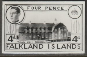 FALKLAND ISLANDS 1936 KE8 PHOTOGRAPHIC ESSAY - UNISSUED