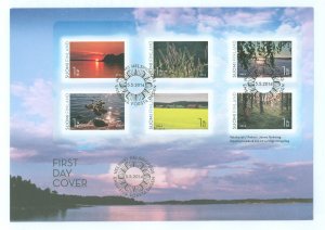 Finland 1463 2014 Summer Landscapes/self adhesive sheet of six, unaddressed cacheted first day cover