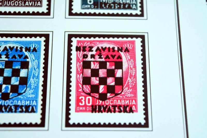 COLOR PRINTED CROATIA [NDH] 1941-1945 STAMP ALBUM PAGES (30 illustrated pages)