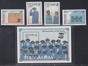 Gambia # 589-592, Girl Guides 75th Anniversary, Mint NH, 1/2 Cat.