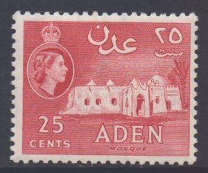 Aden Scott 51 - SG54, 1953 Elizabeth II 25c MH*