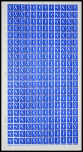 1d Wilding Violet 9.5mm Full Sheet Cyl 5 No Dot UNMOUNTED MINT