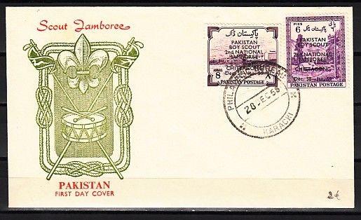 Pakistan, Scott cat. 101-102. 2nd National Jamboree issue. First day cover. ^