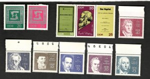 DDR SC #1006a #1152-53 #1166-71 MNH postage stamps