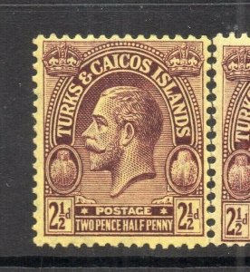 Turks & Caicos Islands 1922 Early Issue Fine Mint hinged Shade of 2.5d. 310174