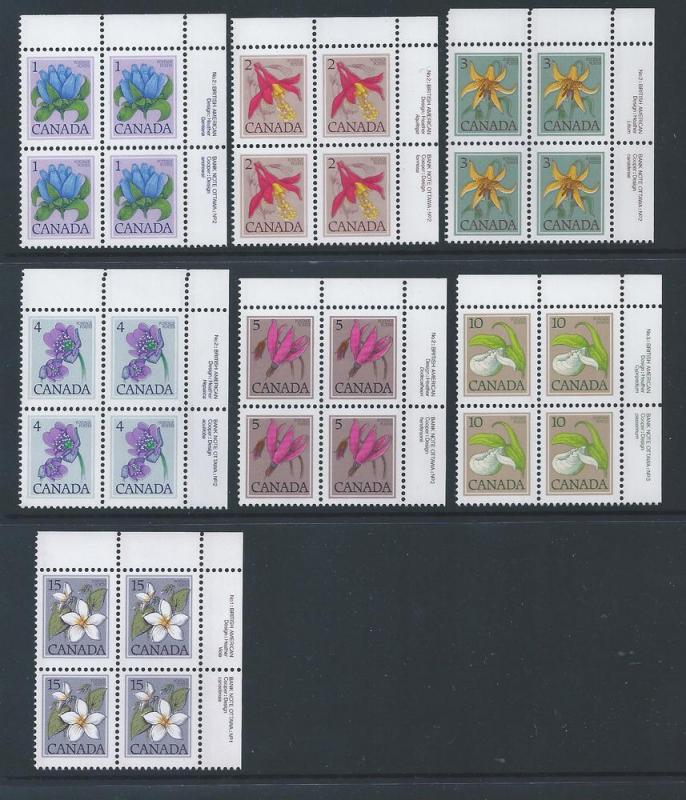 Canada #781 #782 #783 #784 #785 #786 #787 UR PL BL Set MNH1