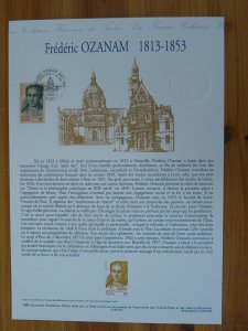 religion Frederic Ozanam St Vincent de Paul FDC folder with engraving 1999-542