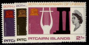 PITCAIRN ISLANDS QEII SG61-63, 1966 UNESCO set, LH MINT.