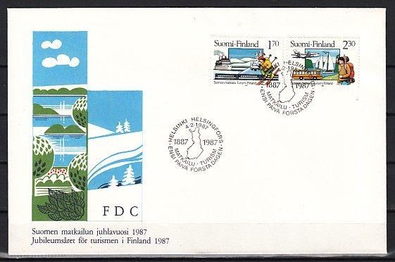 Finland, Scott cat. 748-749. Tourism issue. Skiing shown. First Day Cover. ^