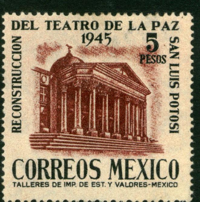 MEXICO 803, $5P Reconstruction of La Paz Theater MINT, NH. F-VF.