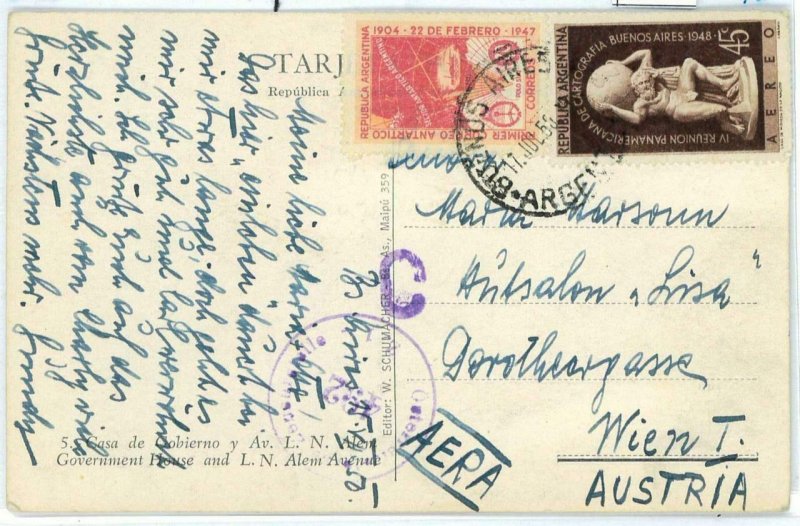 aa3064 - ARGENTINA - POSTAL HISTORY -  ANTARCTIC stamp on POSTCARD to AUSTRIA