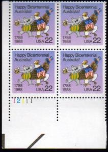 *USA Scott 2370 Plate Block (22 cents) UNC